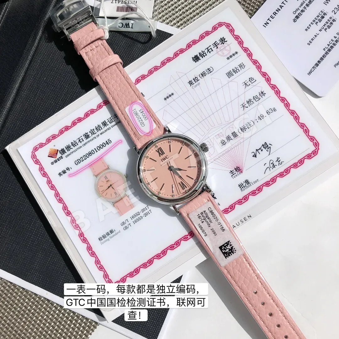 IWC 포르토피노 핑크 다이얼 여성 시계 상세 이미지 2
