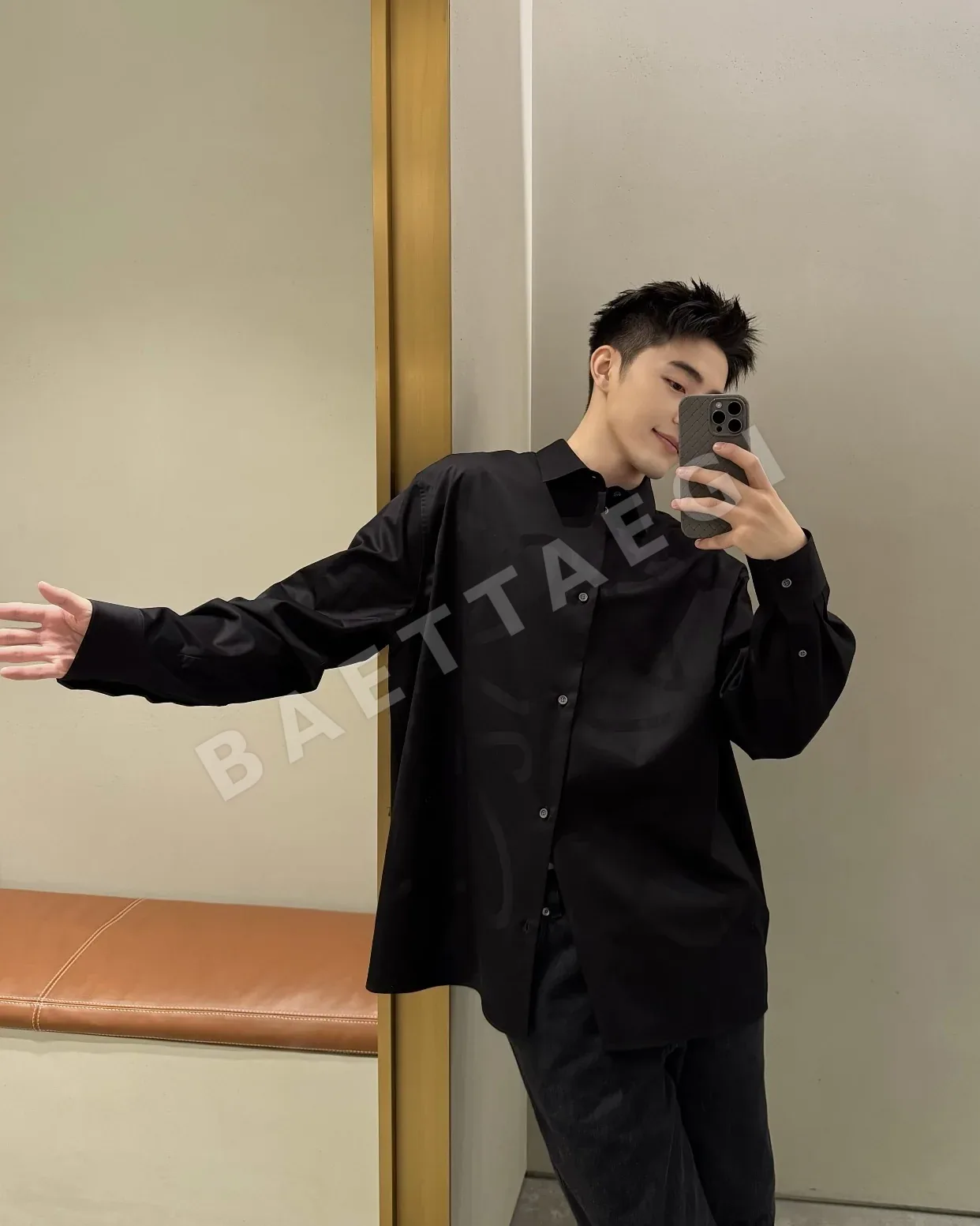 로에베 자카드 코튼 패턴 남성 긴팔 셔츠 상세 이미지 7