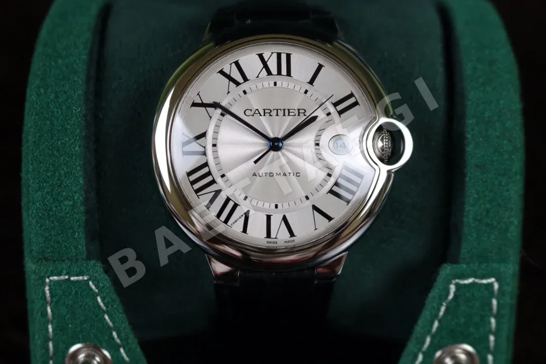 까르띠에 발롱블루 42MM2824 오토매틱 무브먼트 다이아 사파이어 글라스 블루 화이트 스틸밴드 레플리카 42540 Cartier