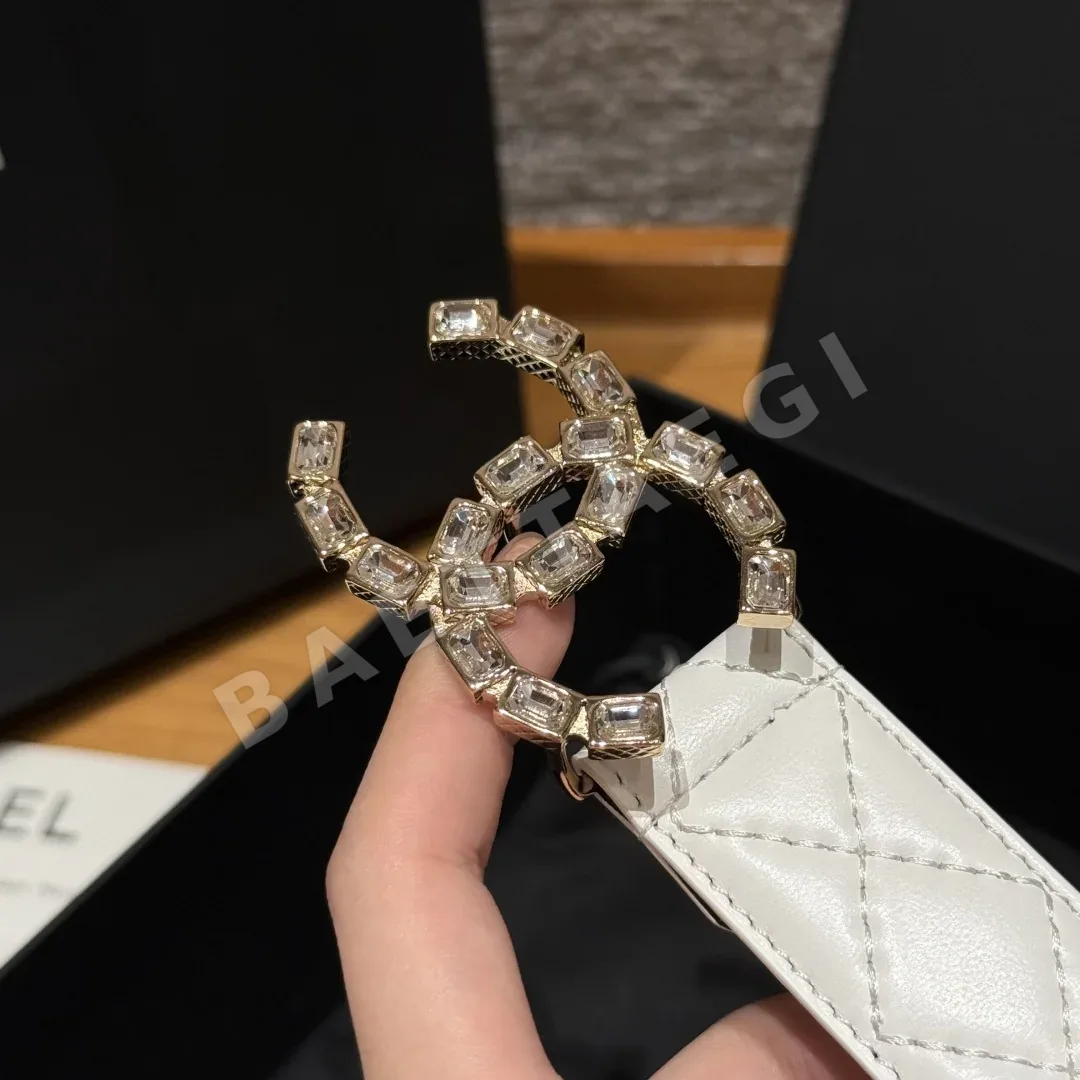 샤넬 더블 C 메탈 로고 램스킨 벨트 상세 이미지 7