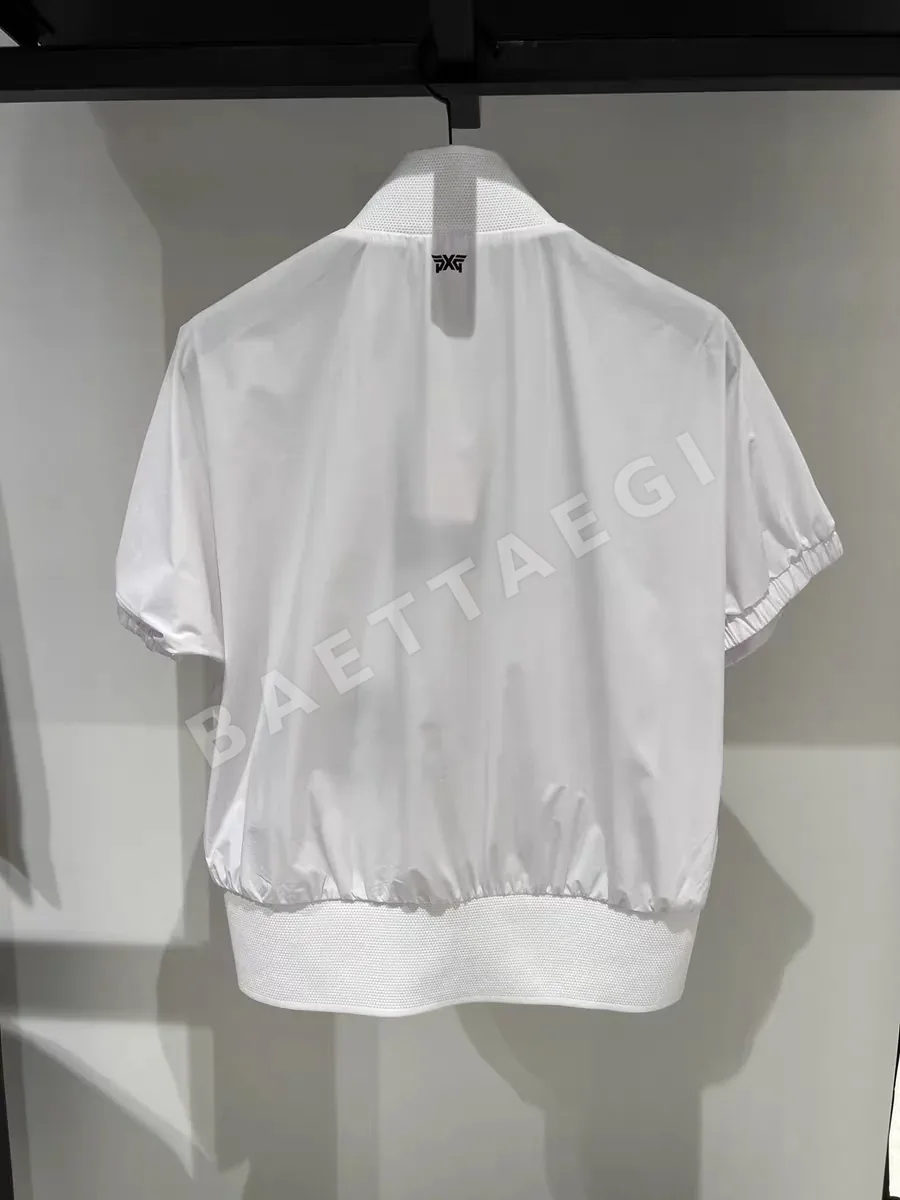 PXG 여성 여름 스탠드 카라 반팔 재킷 상세 이미지 4