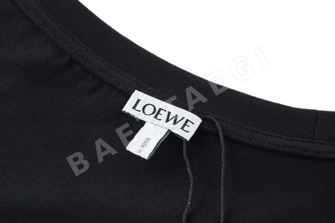 로에베 형광 핑크 자수 반팔 티셔츠 상세 이미지 8