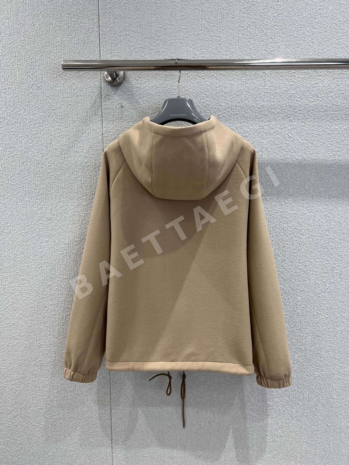 프라다 카키 플리스 후드 자켓 상세 이미지 3
