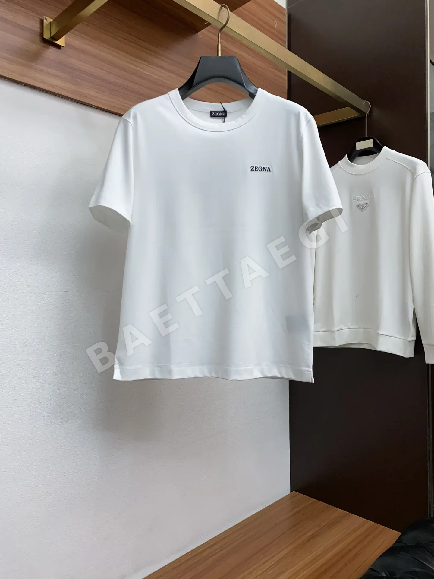 제냐 남성 면 크루넥 반팔 티셔츠