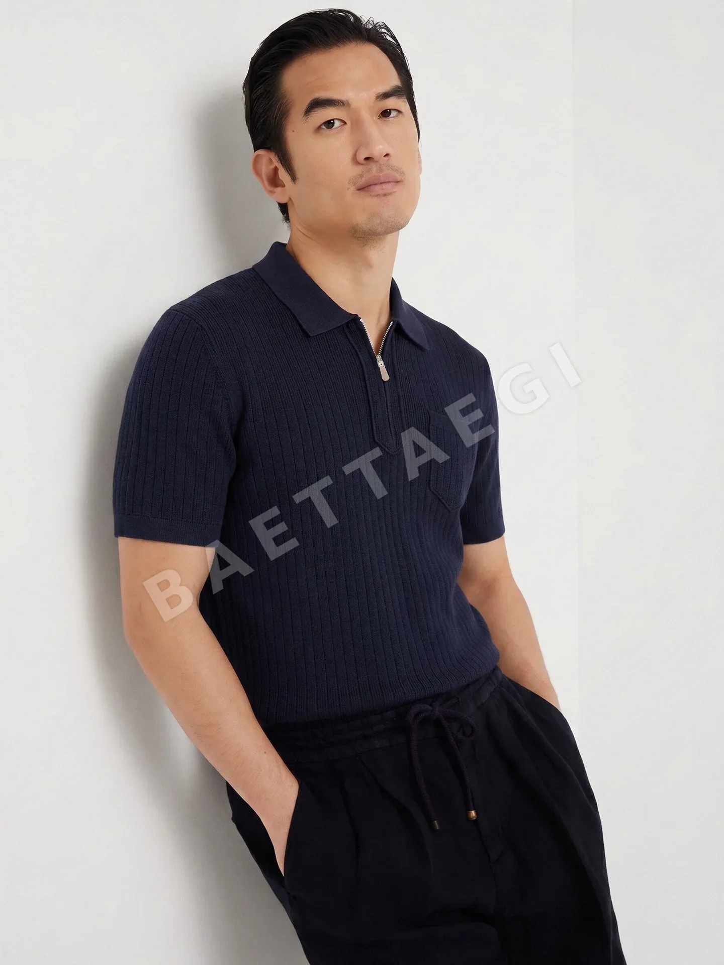 브루넬로쿠치넬리 린넨 혼방 남성 반팔 티셔츠 상세 이미지 2