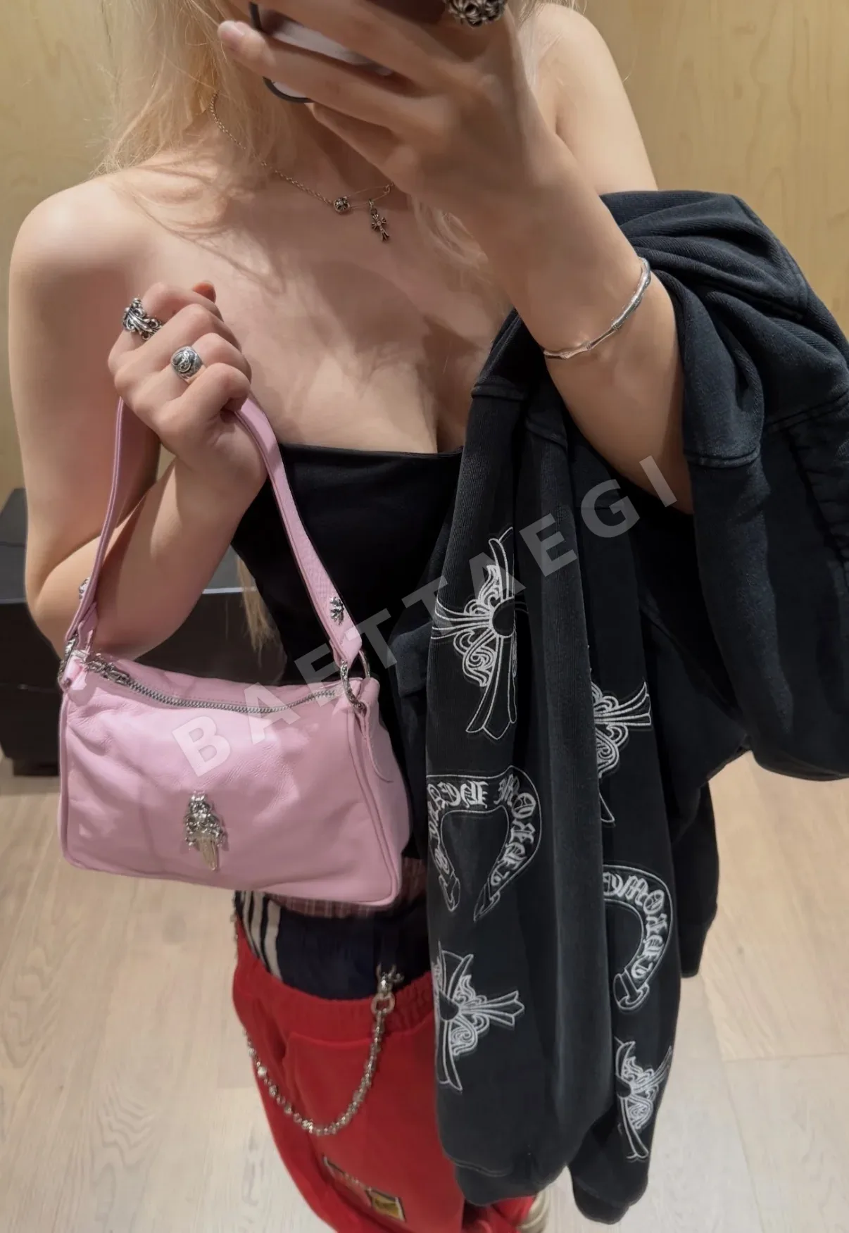 크롬하츠 벚꽃 핑크 치킨너겟 가방 상세 이미지 5