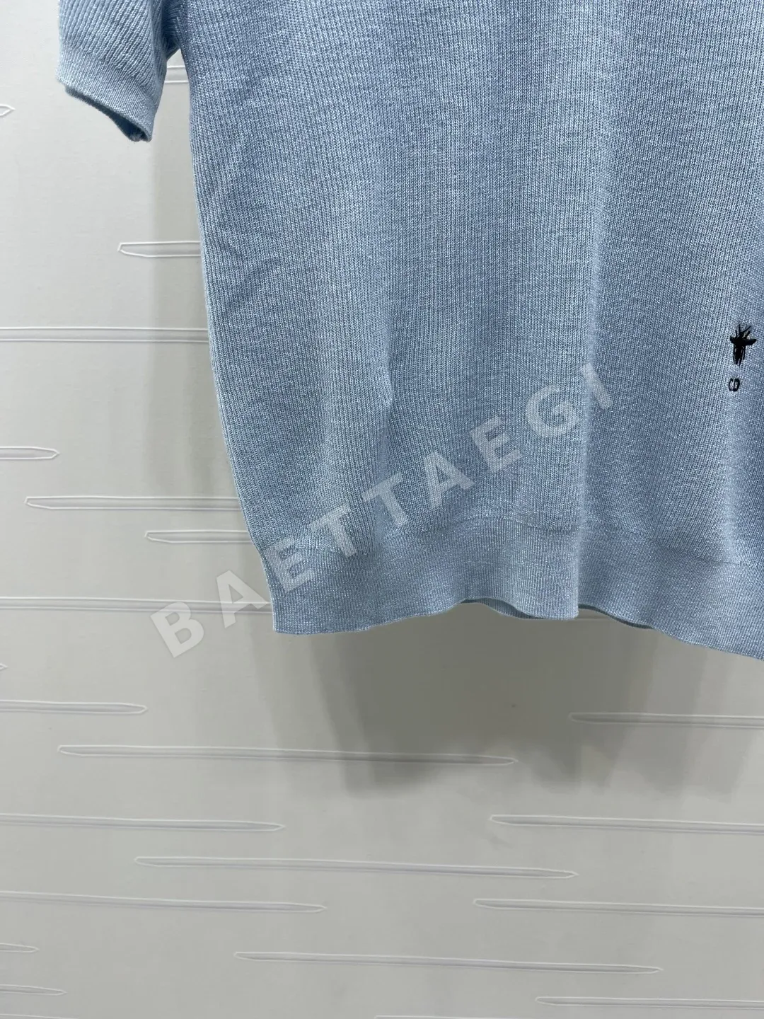 디올 카라 니트 반팔 티셔츠 상세 이미지 5