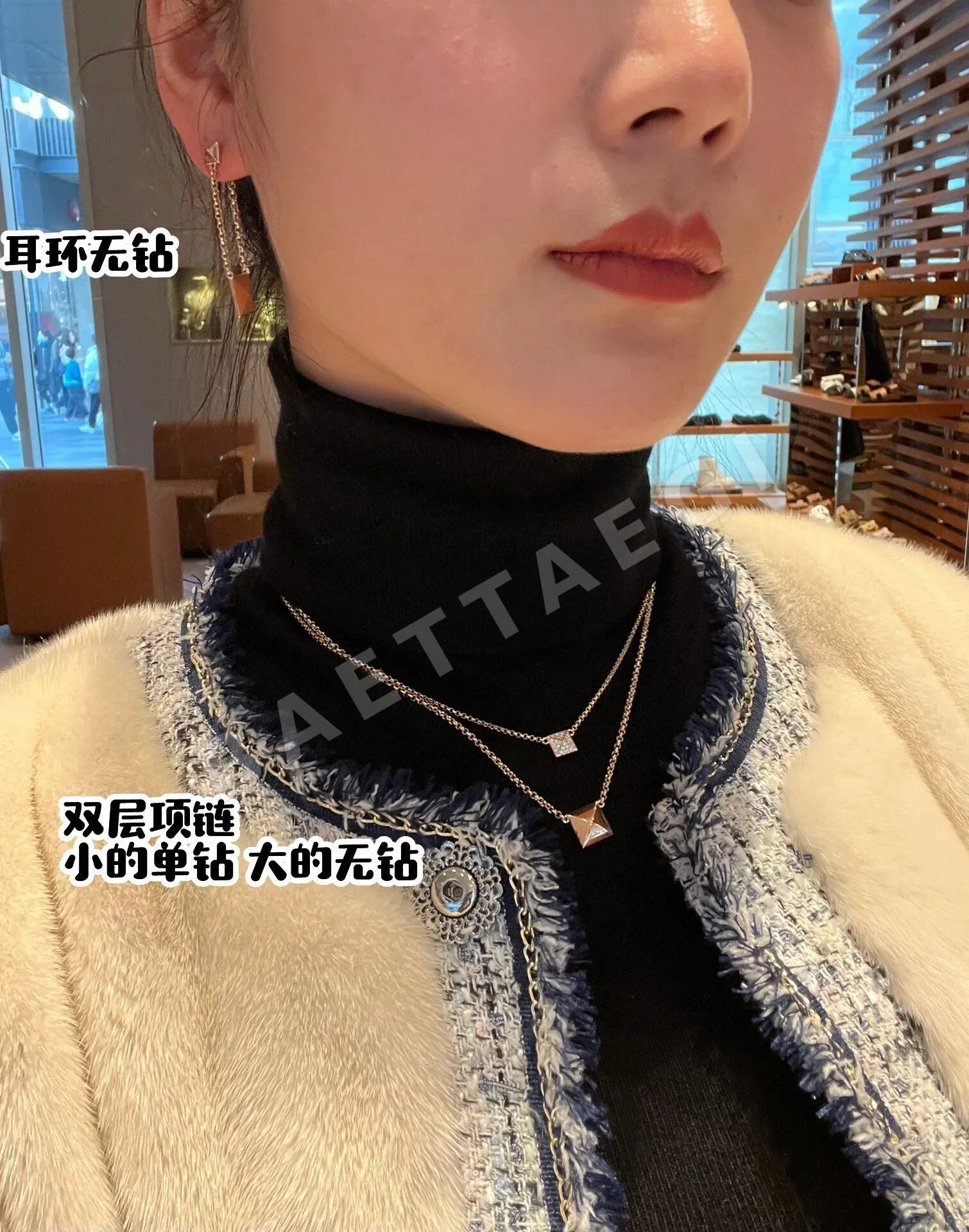 에르메스 셰느댕크르 베르소 골드 실버 목걸이 상세 이미지 4