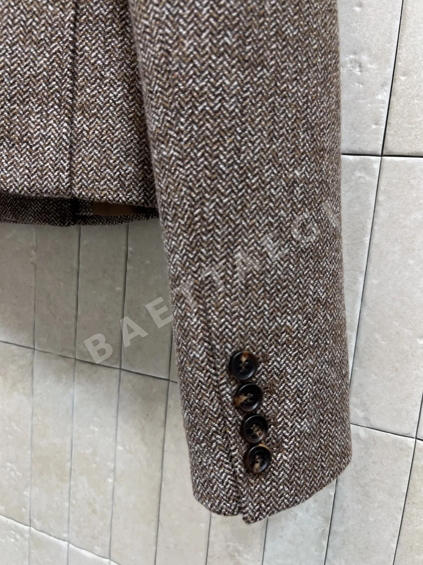 브루넬로쿠치넬리 빈티지 헤링본 울 더블 브레스티드 자켓 상세 이미지 6