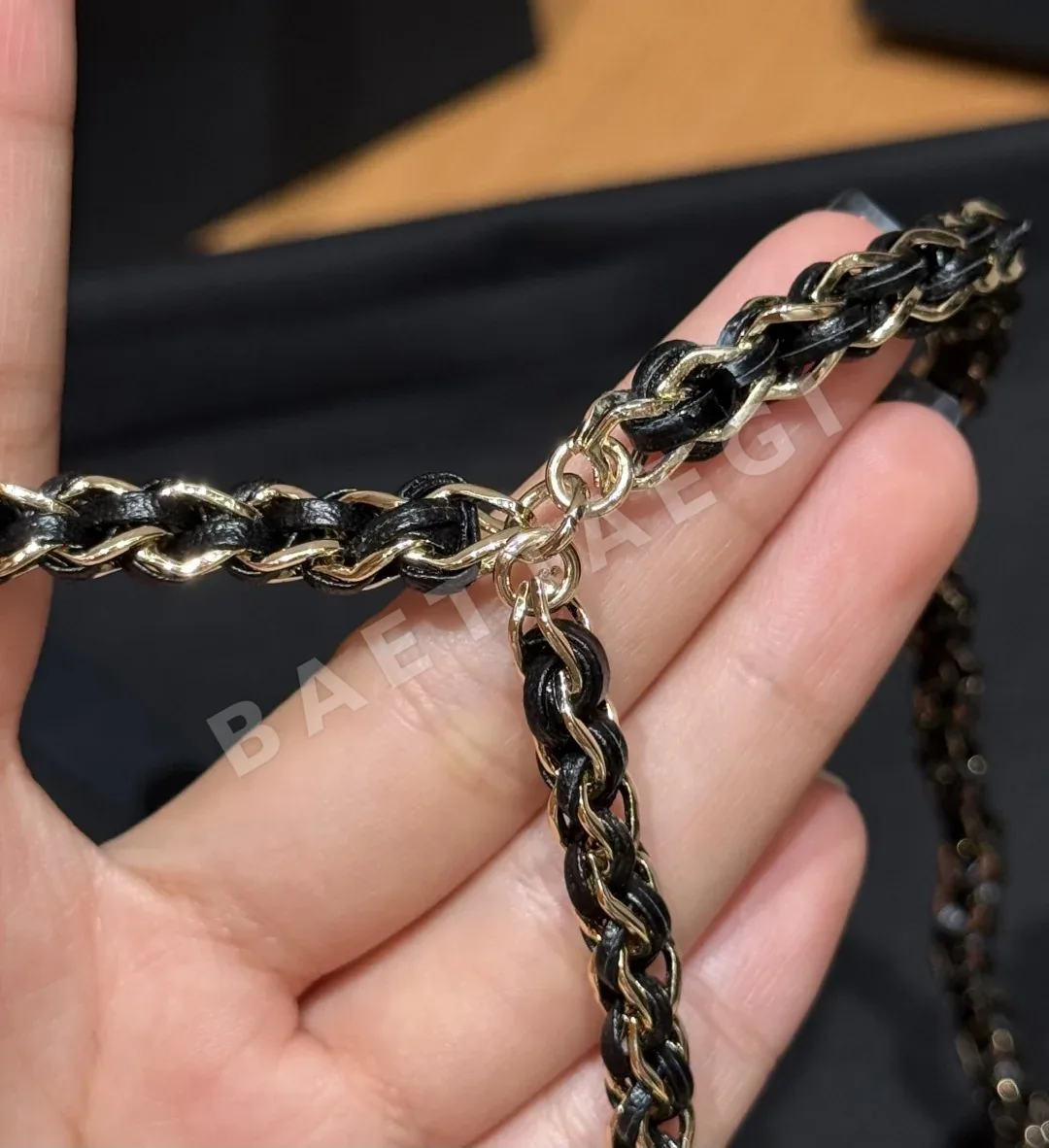 샤넬 더블 C 로고 체인 가죽 벨트 상세 이미지 9