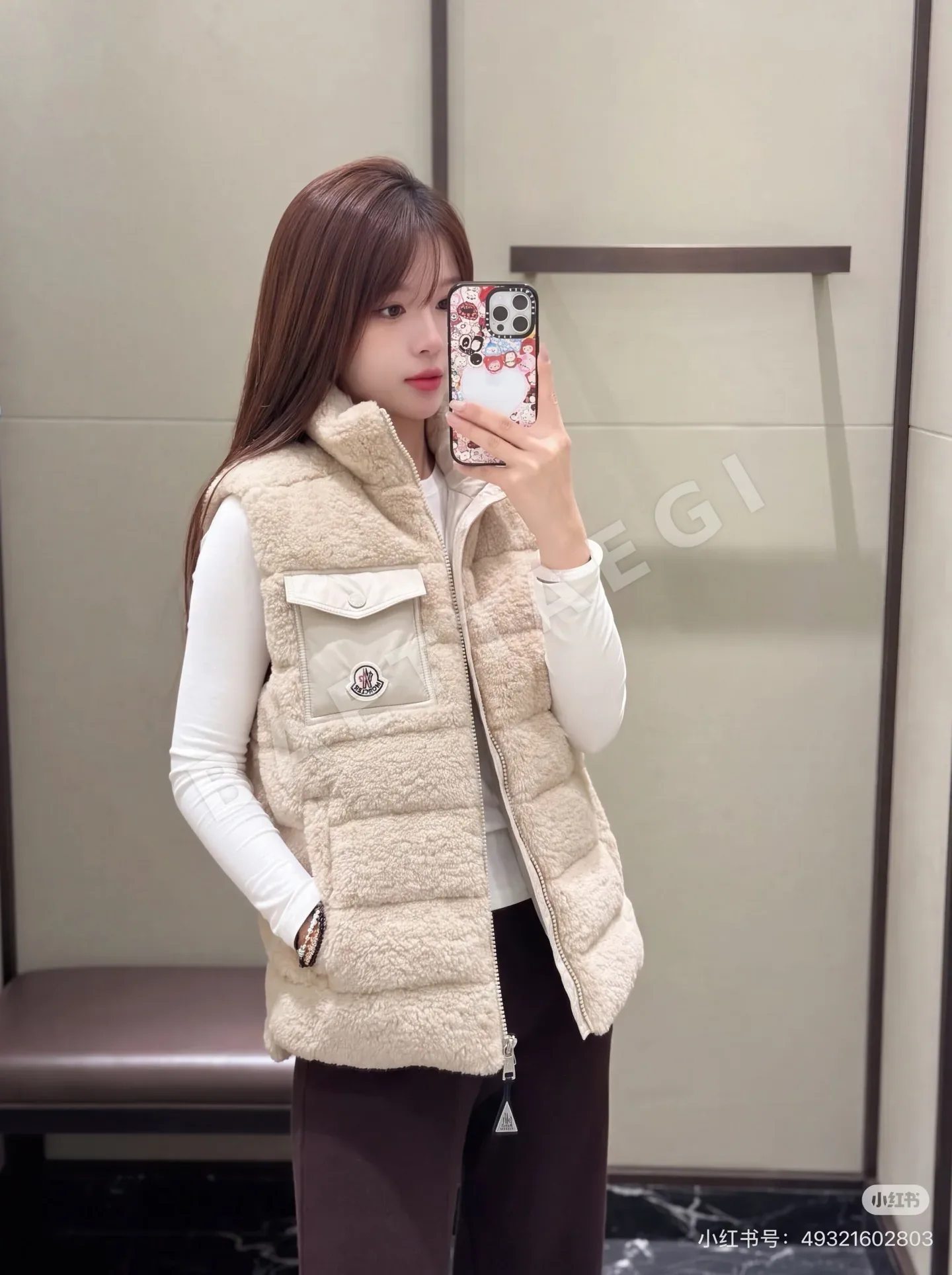 몽클레르 테디 베어 플리스 여성 다운 조끼 상세 이미지 5