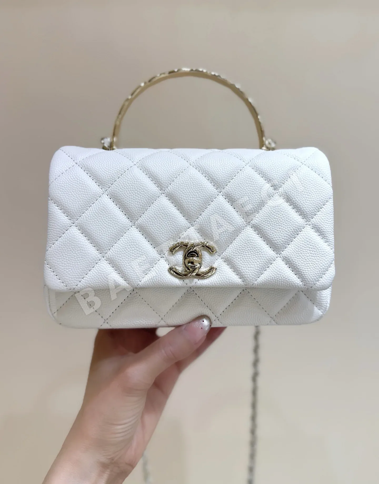 샤넬 코코 크러쉬 미니 캐비어 송아지가죽 가방 AS5554