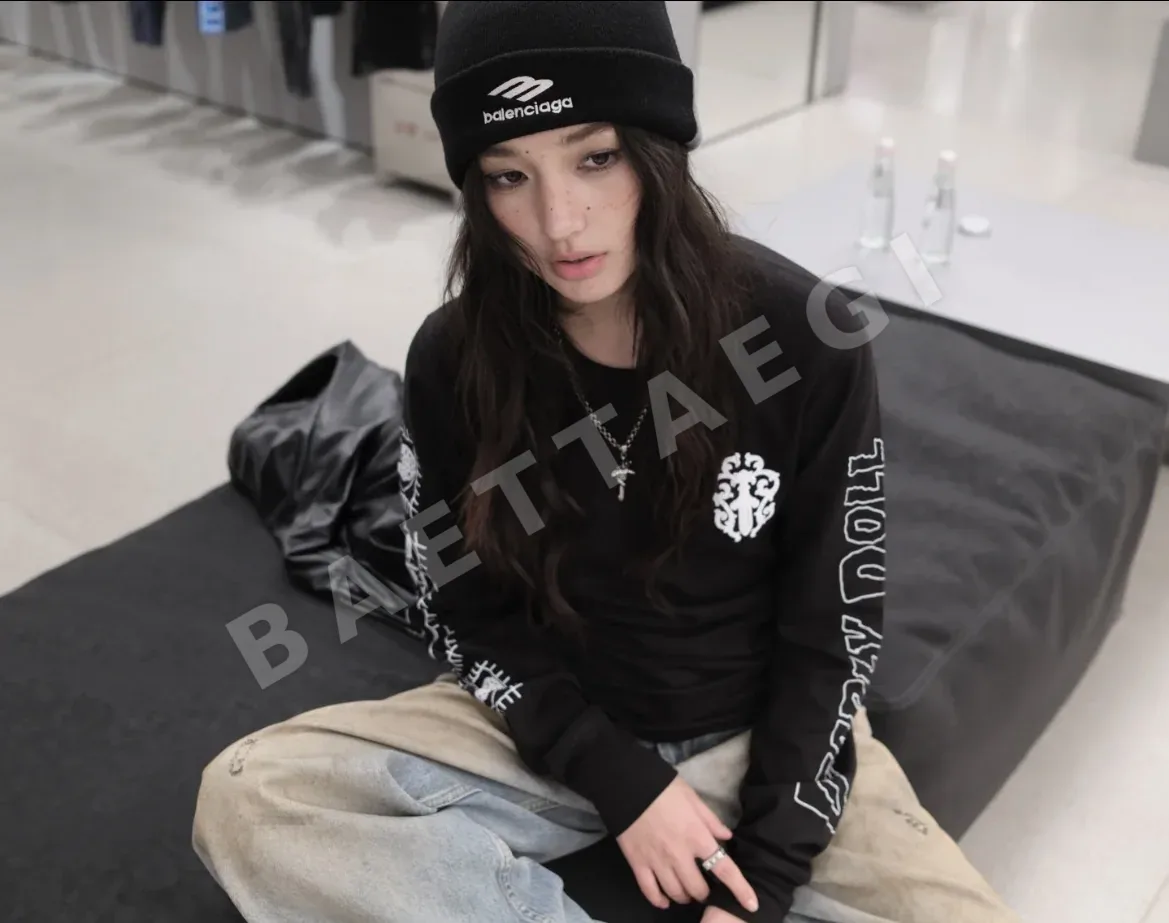 크롬하츠 블랙 와플 데드리드올 긴팔 티셔츠 상세 이미지 2