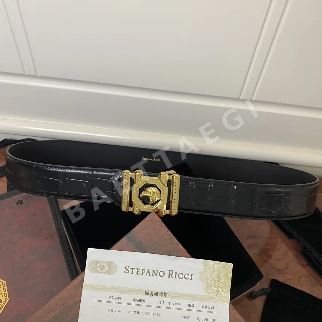 스테파노리치 독수리 머리 강철 버클 소가죽 벨트 상세 이미지 2