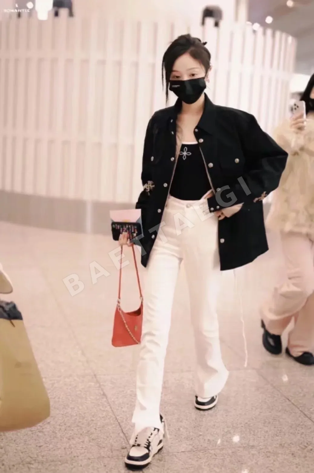 크롬하츠 워크 도그 블랙 데님 레더 크로스 자켓 상세 이미지 3