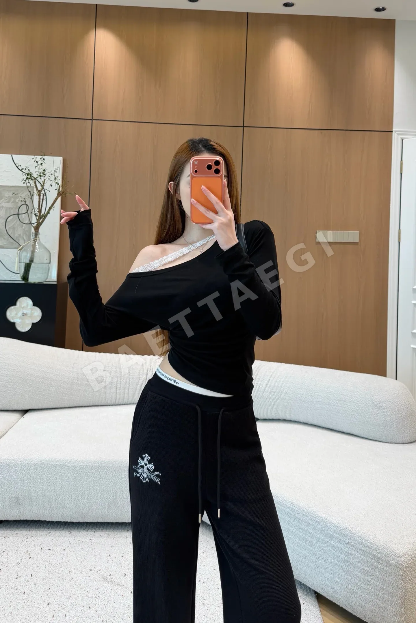 크롬하츠 드로스트링 여성 바지 상세 이미지 2