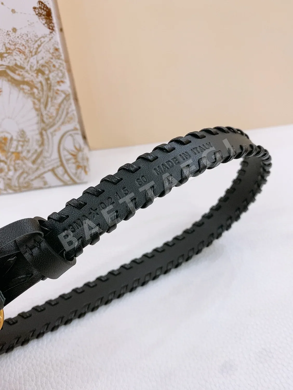디올 블랙 스무스 카프스킨 벨트 상세 이미지 5