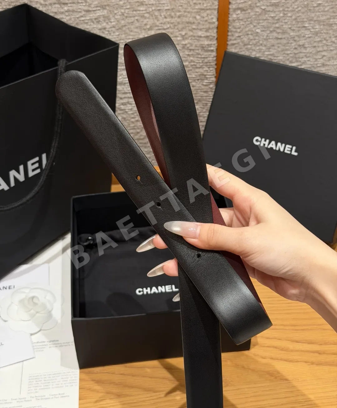 샤넬 리버시블 카프스킨 벨트 상세 이미지 8