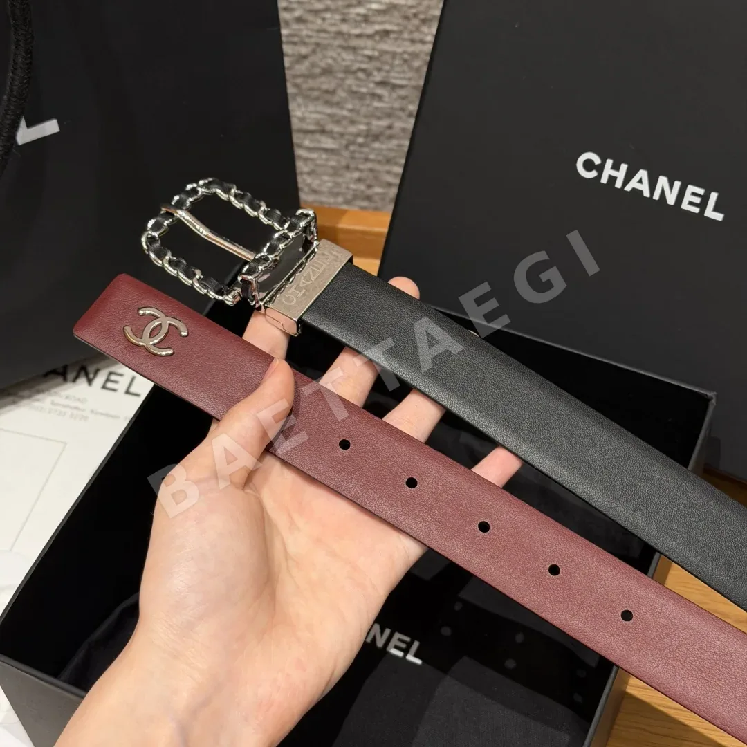샤넬 카프스킨 리버시블 체인 장식 벨트 상세 이미지 6