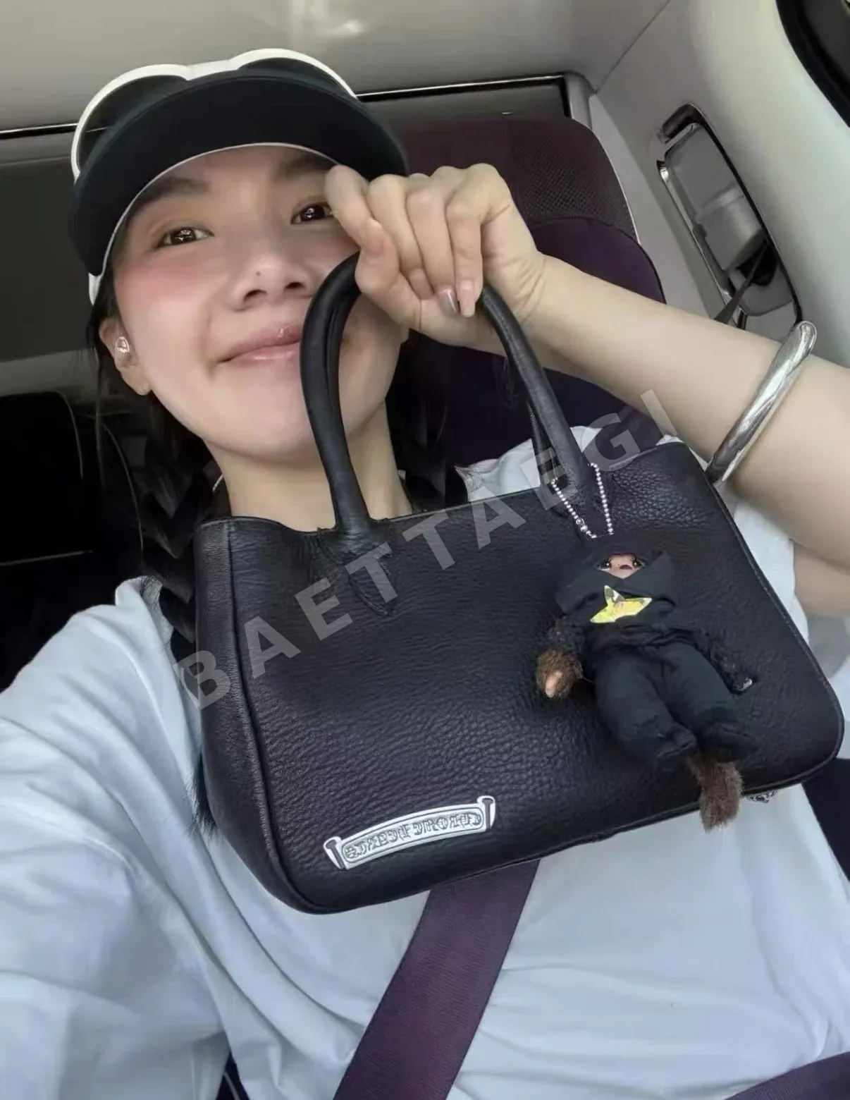 크롬하츠 블랙 미니 토트백 상세 이미지 3