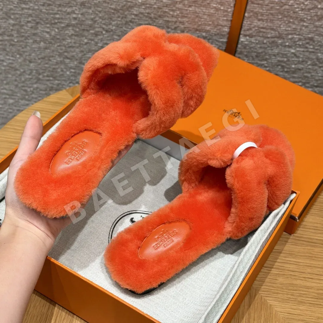 에르메스 오란 샌들 로열 울 가죽 H 컷아웃 상세 이미지 5