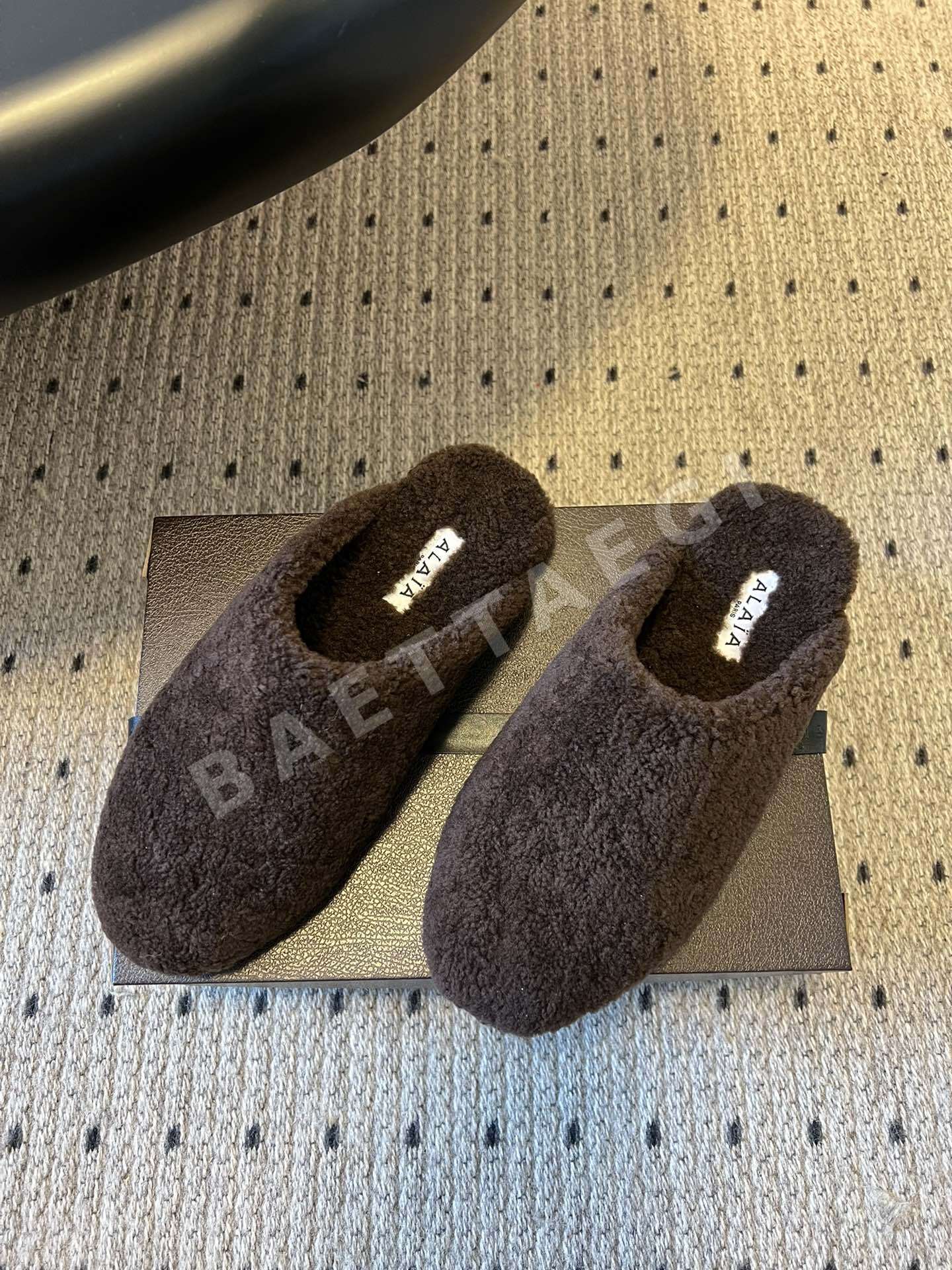 알라이아 퍼 장식 울 플러시 뮬 상세 이미지 2