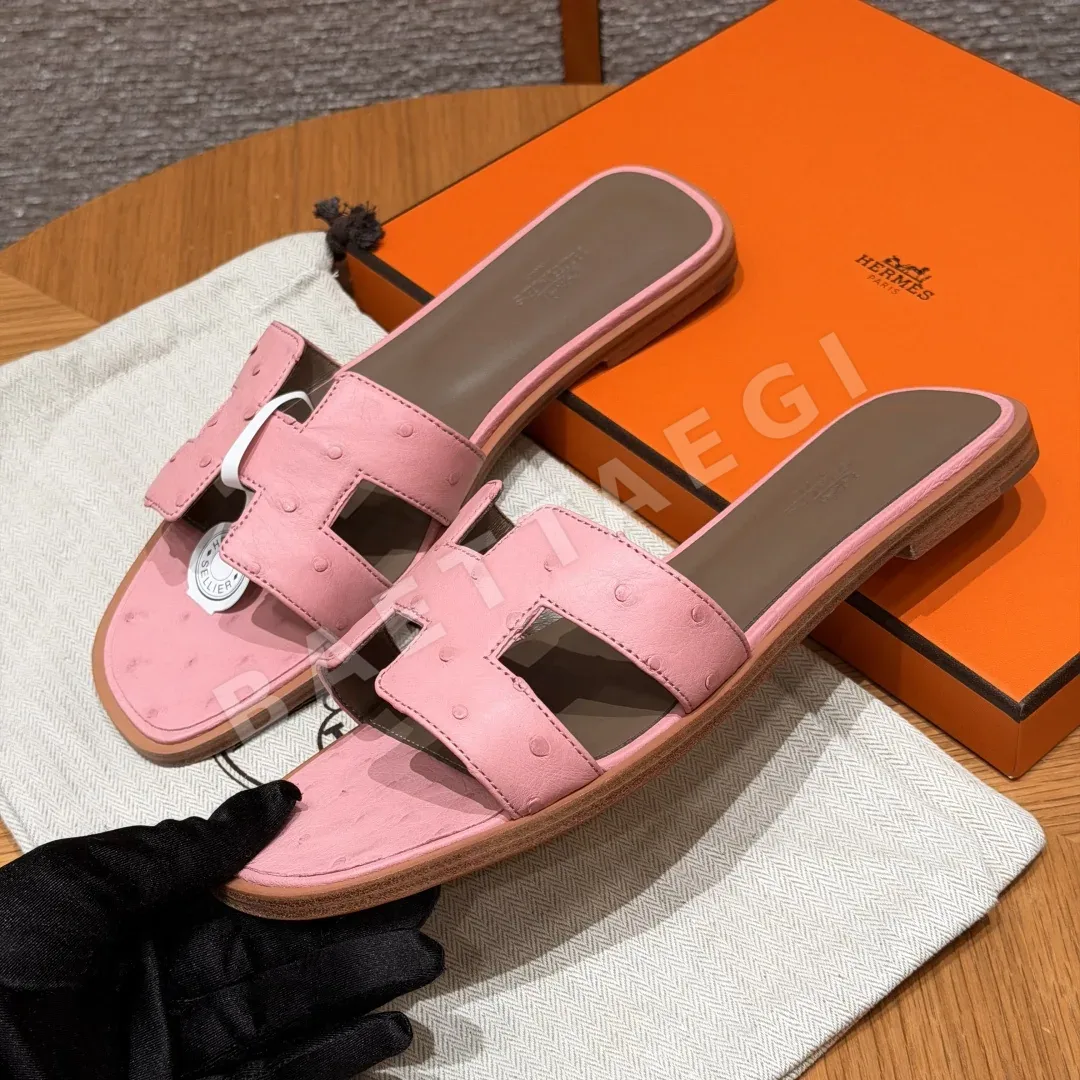 에르메스 오란 샌들 세라믹파우더 타조가죽 H 컷아웃 상세 이미지 2