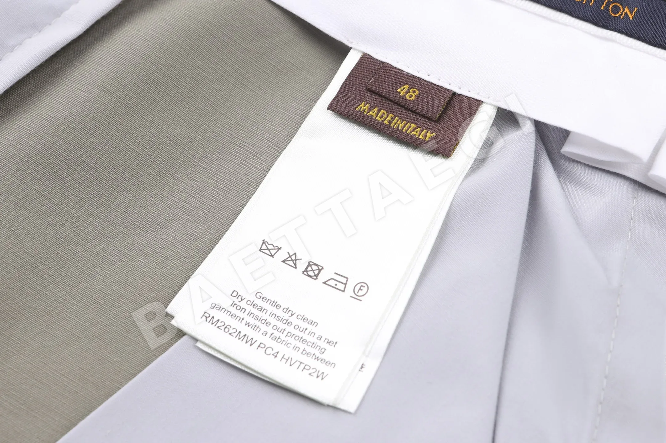 루이비통 가죽 라벨 자수 코튼 혼방 남성 바지 상세 이미지 12
