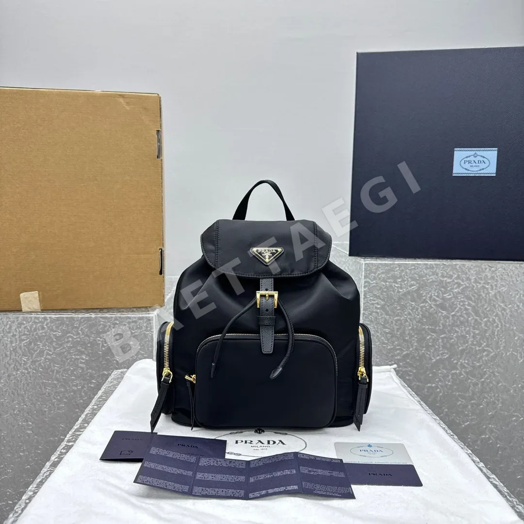 프라다 나일론 드로스트링 백팩 136650