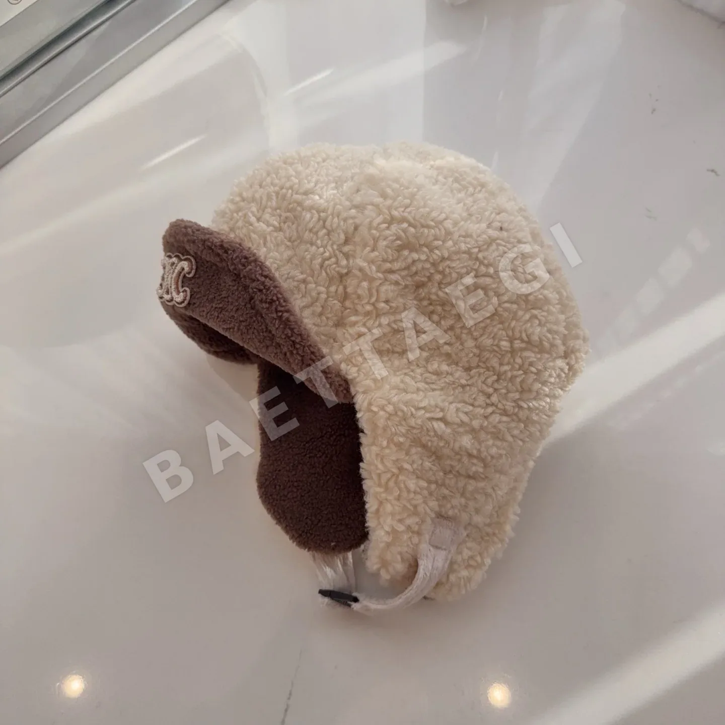 셀린느 컬러 블록 램울 이어머프 모자 상세 이미지 6