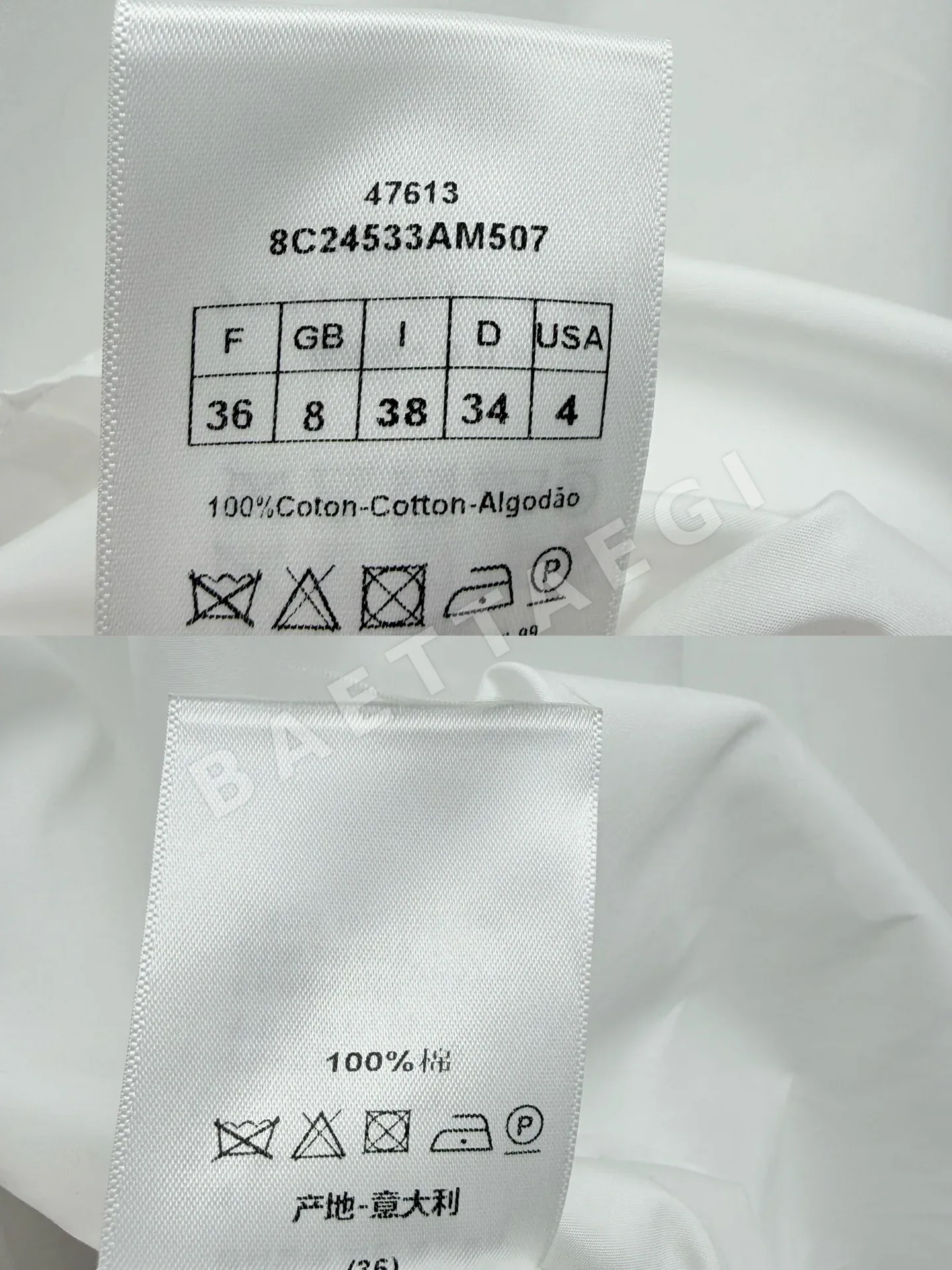 디올 D레터 카라 면 긴팔 셔츠 상세 이미지 9