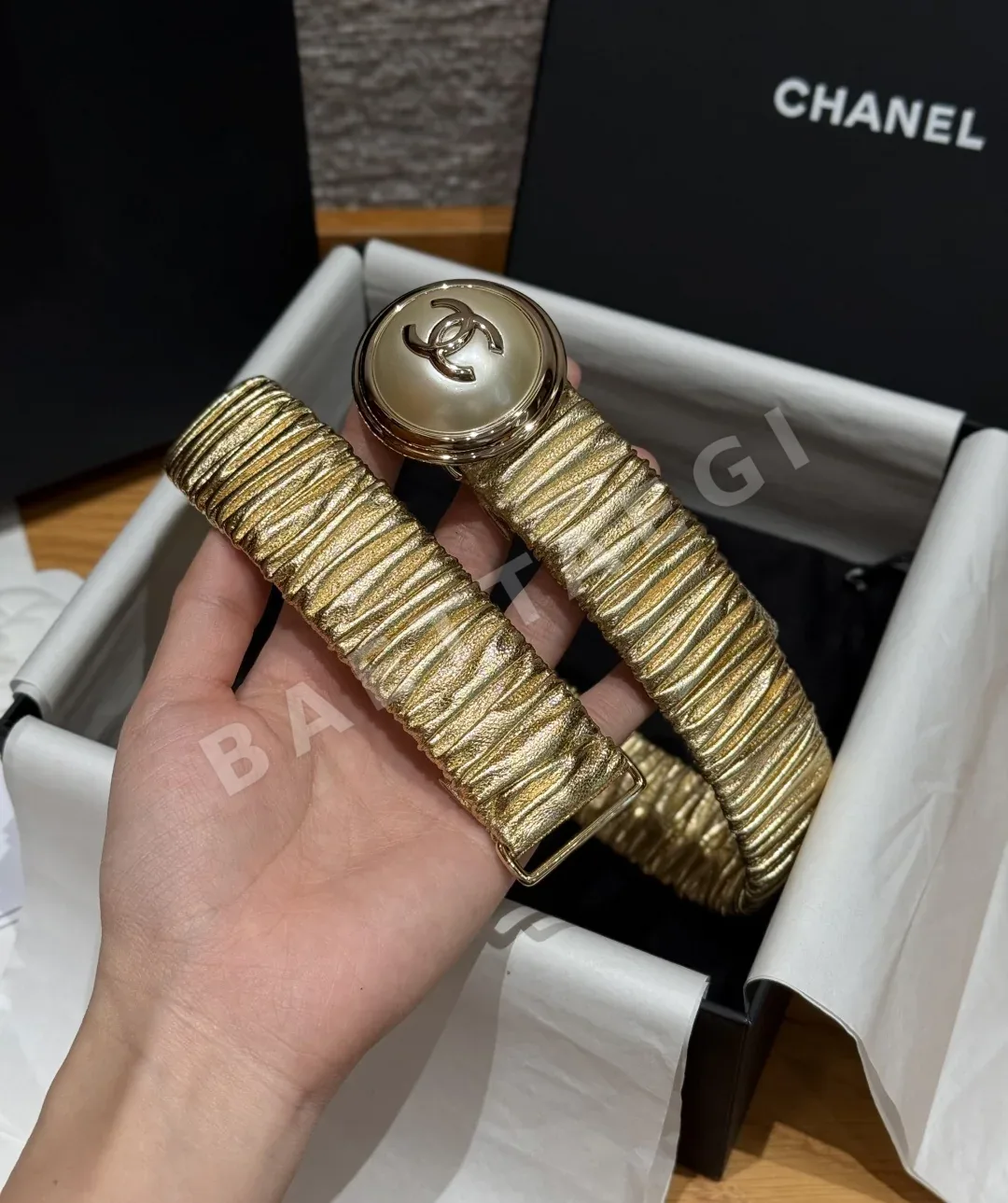 샤넬 시프스킨 가죽 벨트 상세 이미지 2