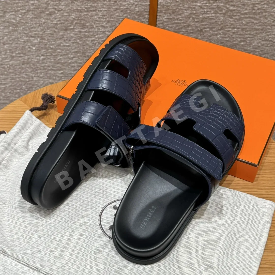 에르메스 시프레 샌들 블루 악어가죽 상세 이미지 4