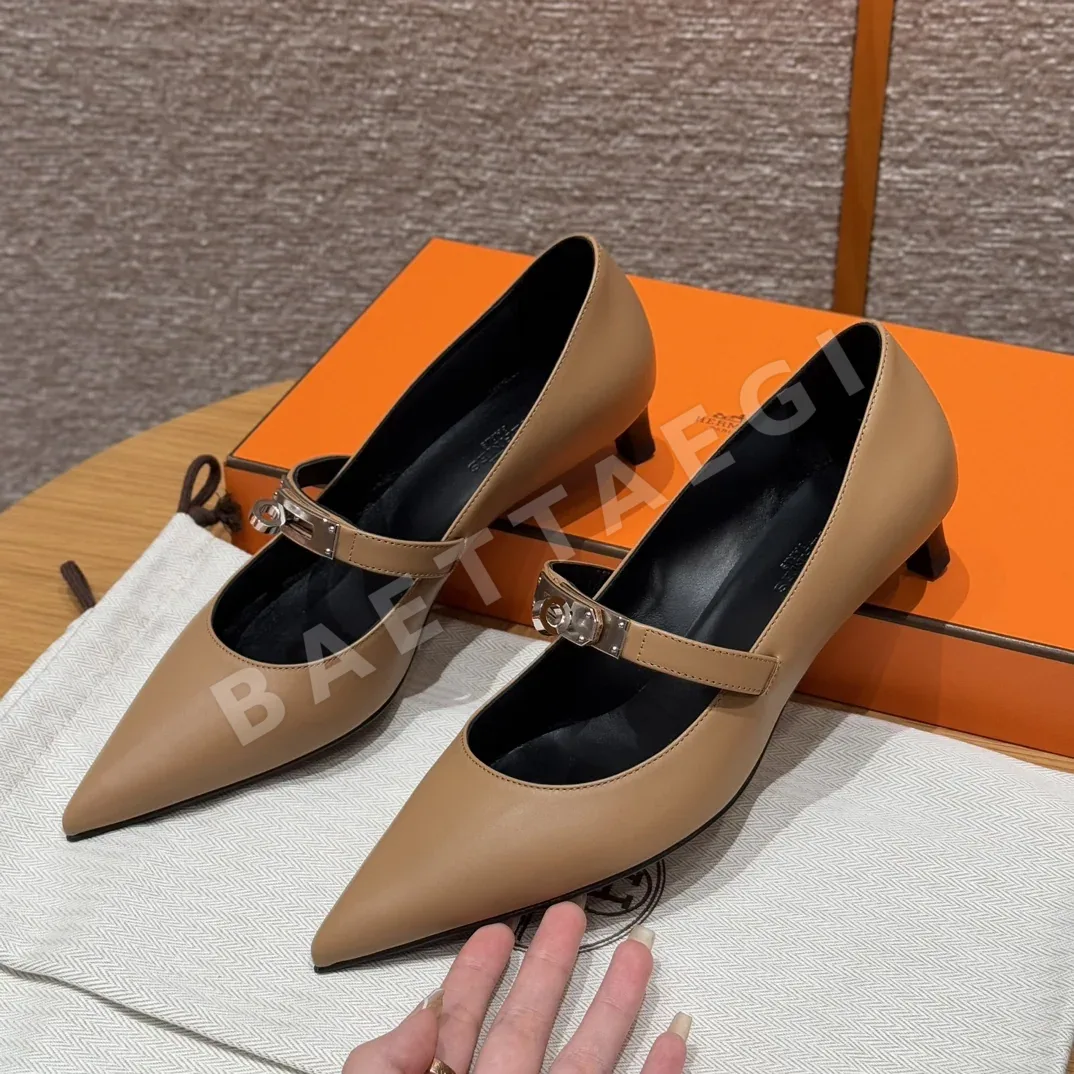 에르메스 키아라 40 Natural Calfskin 하이힐 상세 이미지 3