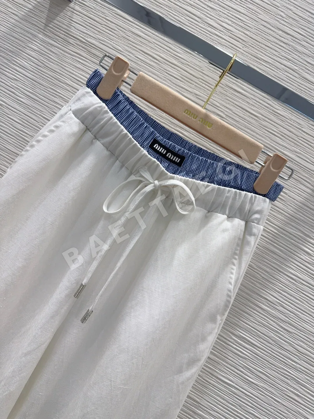 미우미우 여성 린넨 바지 상세 이미지 2