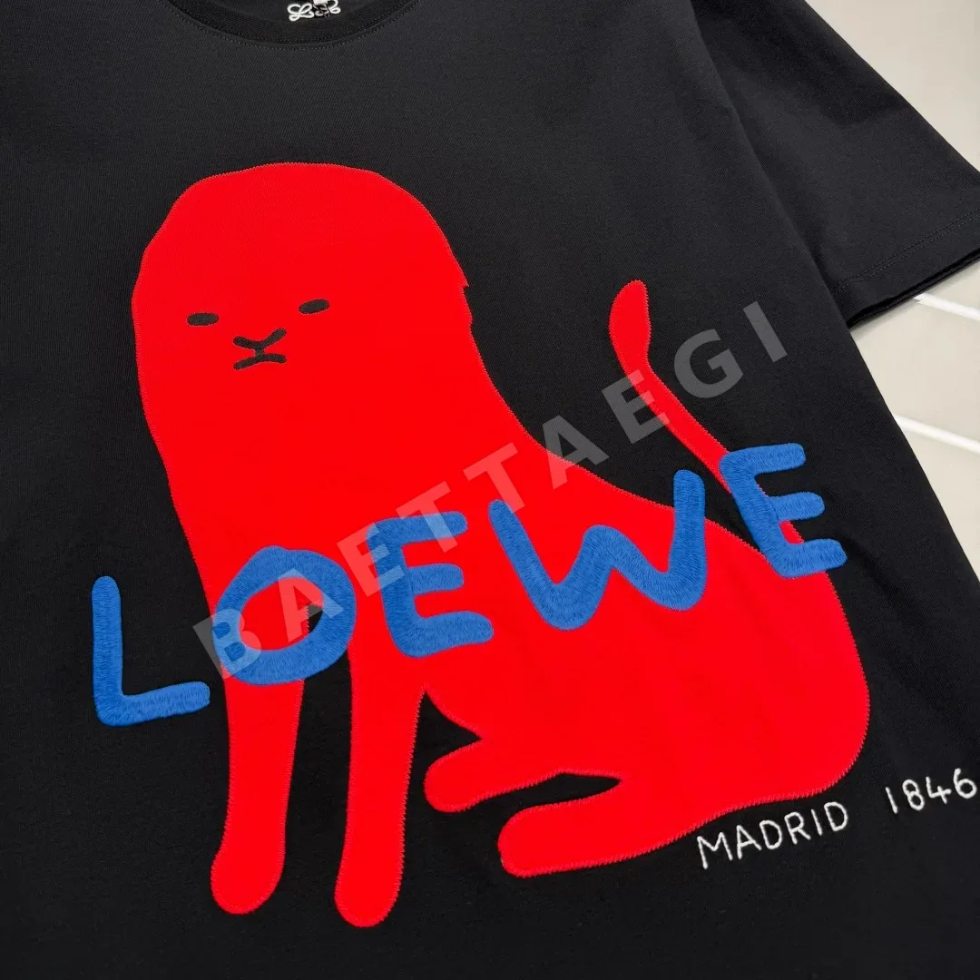 로에베 코마 코튼 루즈핏 남성 반팔 티셔츠 상세 이미지 6