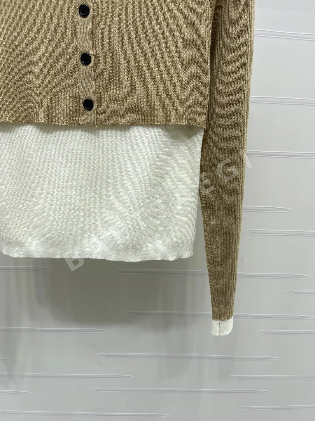 샤넬 페이크 투피스 크루넥 여성 니트 탑 상세 이미지 6