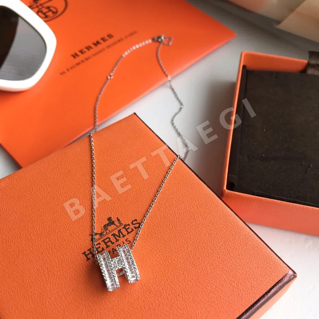 에르메스 925 스털링 실버 골드 도금 다이아몬드 목걸이 상세 이미지 4
