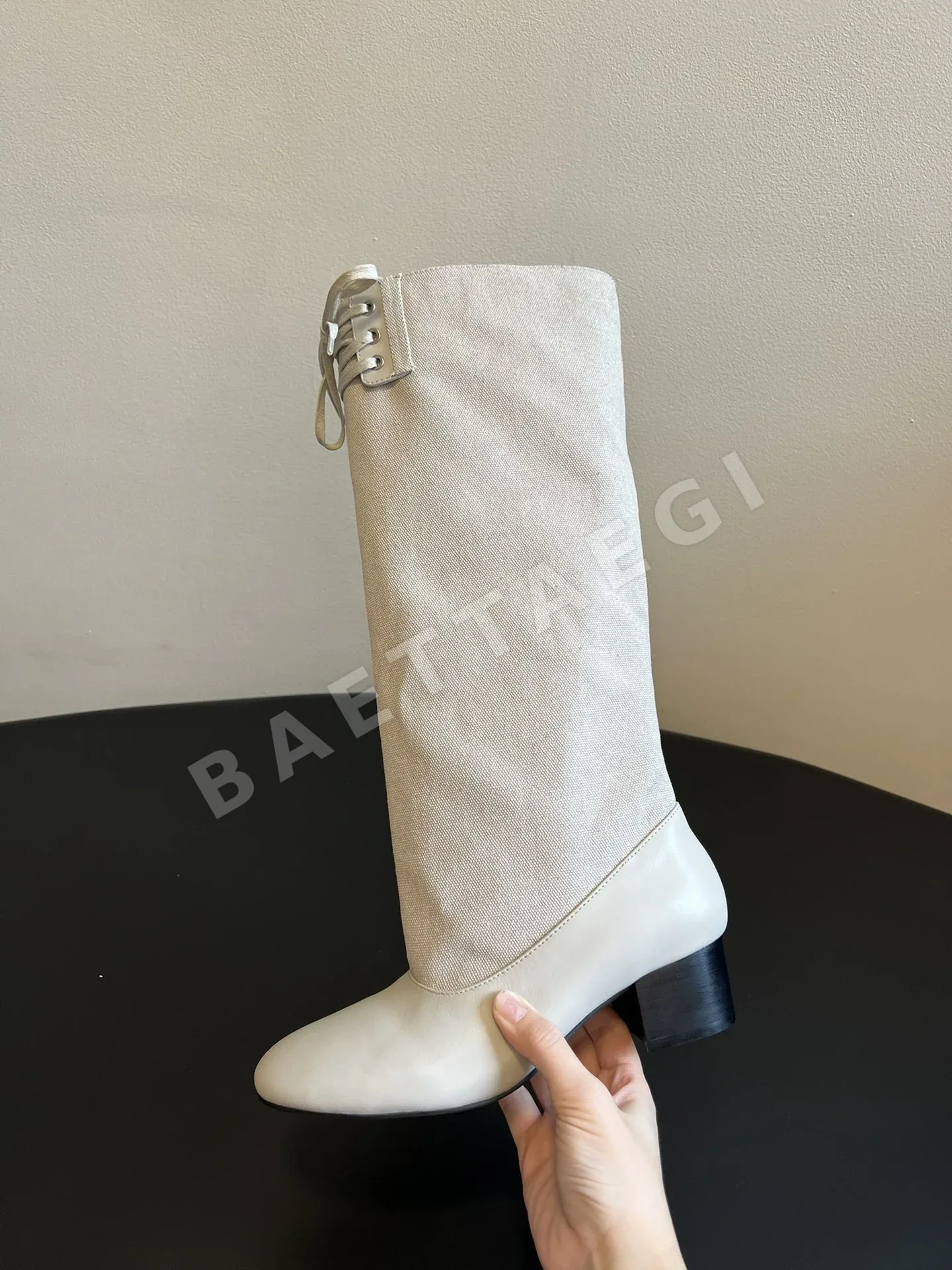 팔로마울 팔로마 울 패치워크 레이스업 로우힐 부츠 상세 이미지 5