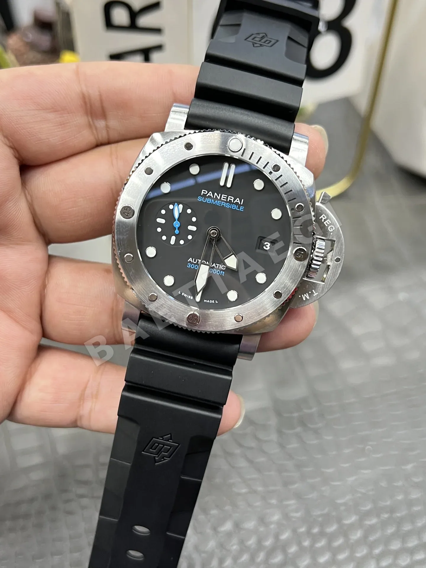 파네라이 PAM1229 블루 바늘 자동 시계 상세 이미지 3