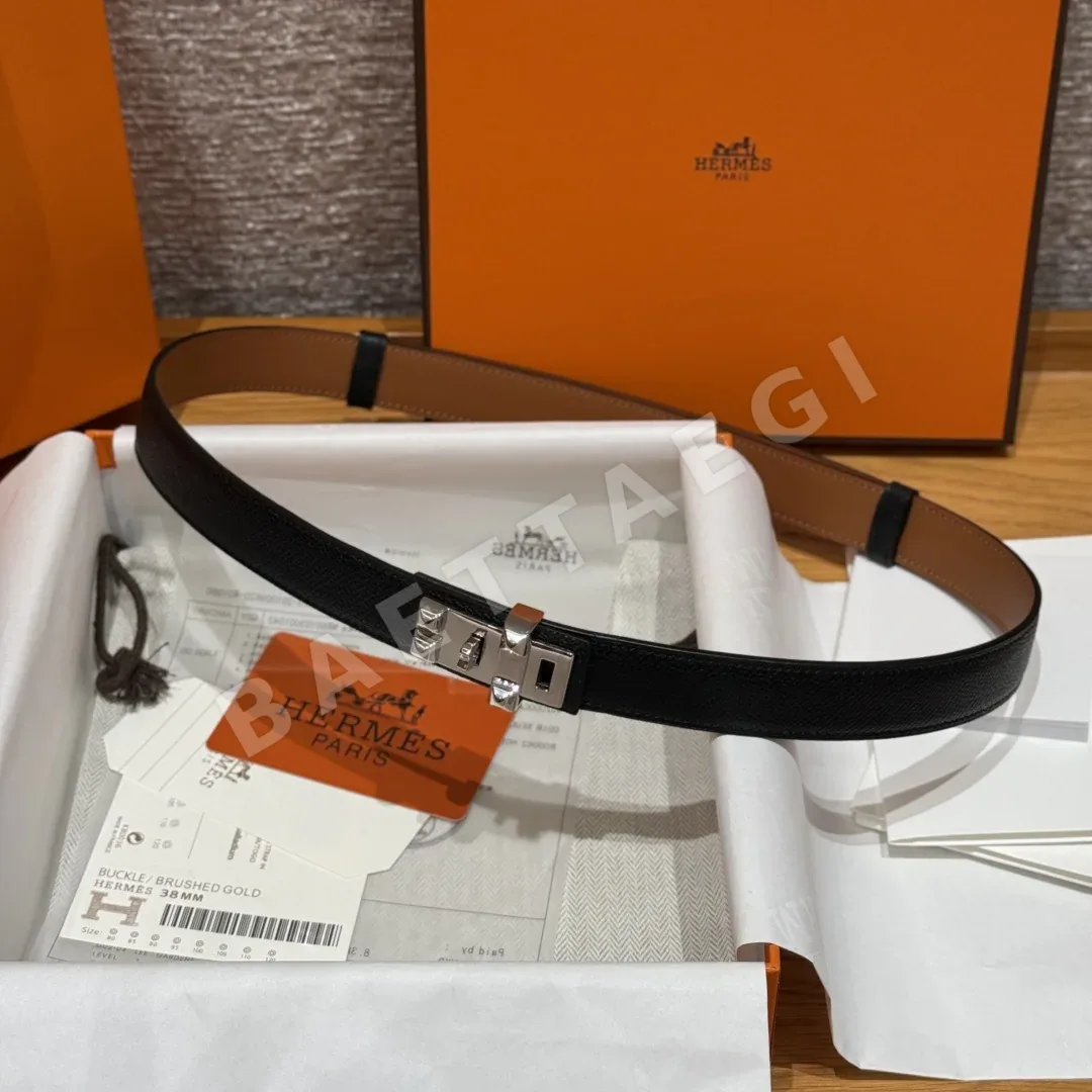 에르메스 카프스킨 켈리 버클 벨트 상세 이미지 4