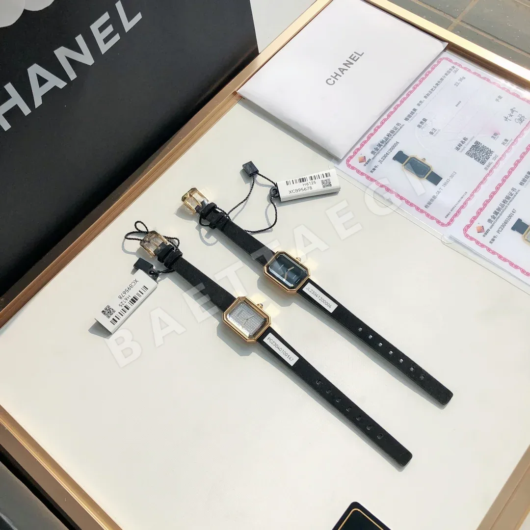 샤넬 슈가큐브 블랙골드 18K 골드도금 쿼츠 여성 시계 18K 상세 이미지 8
