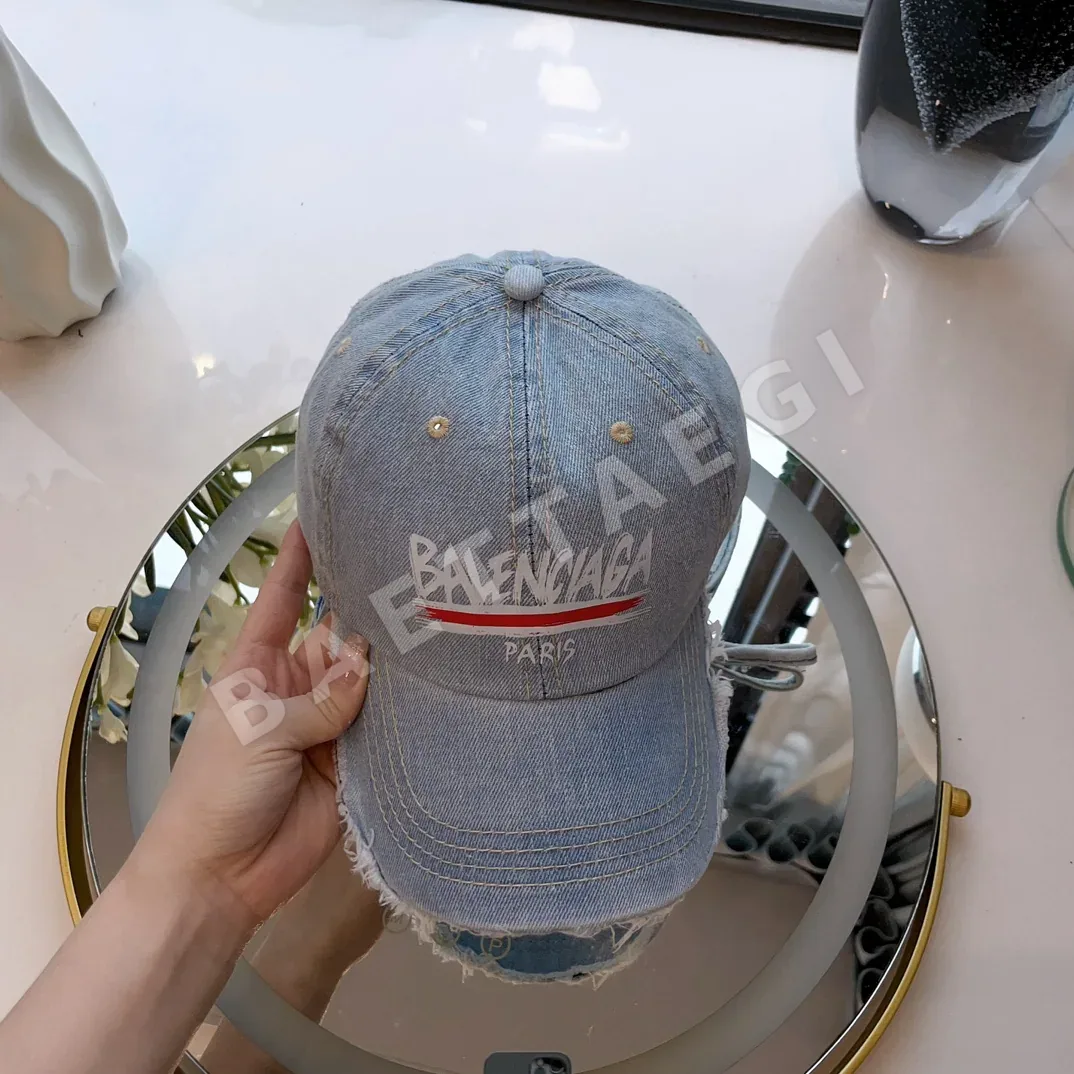 발렌시아가 데님 워시드 방풍 야구모자 78027