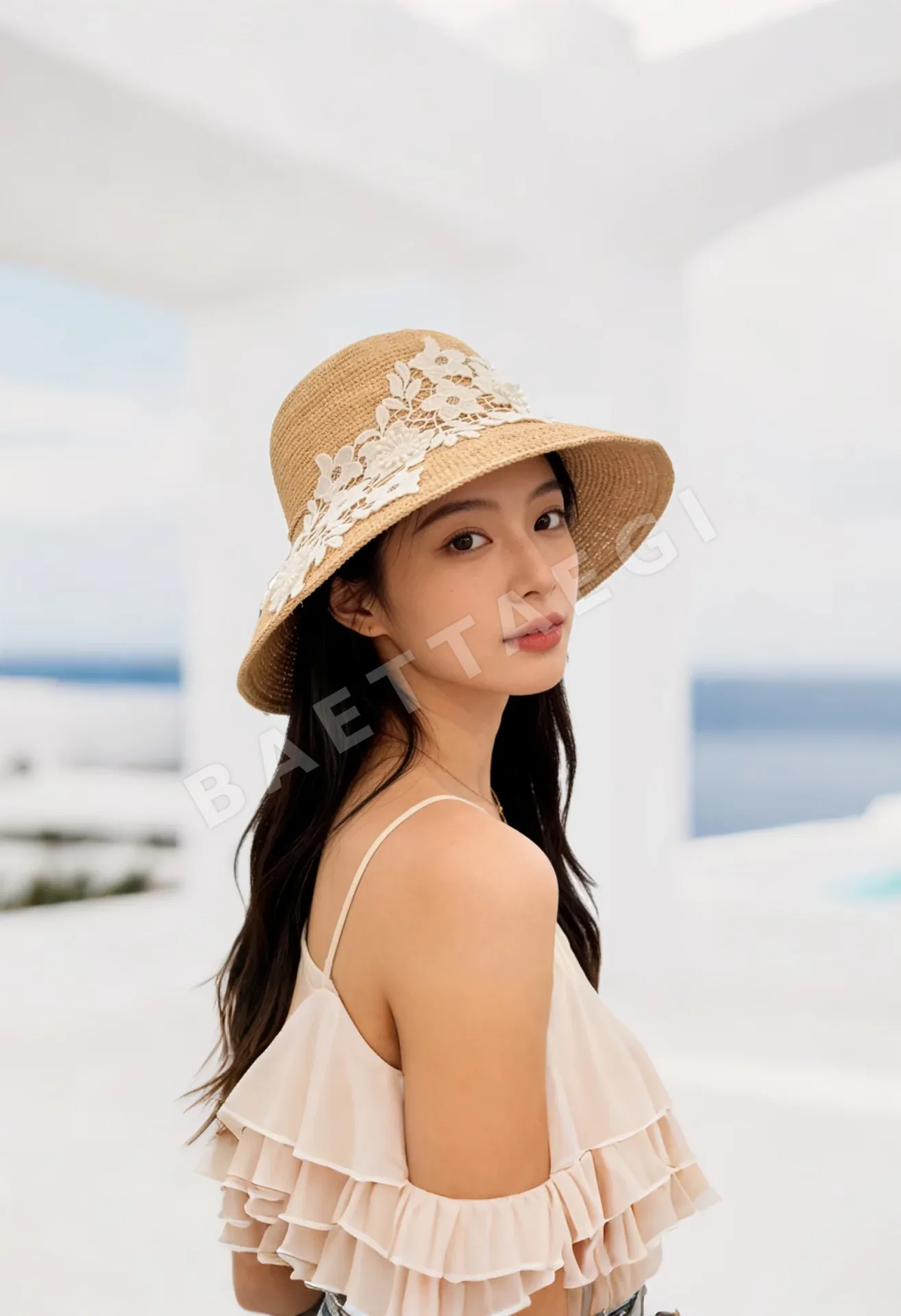 디올 스트로우 레이스 피셔맨 햇 모자 78729