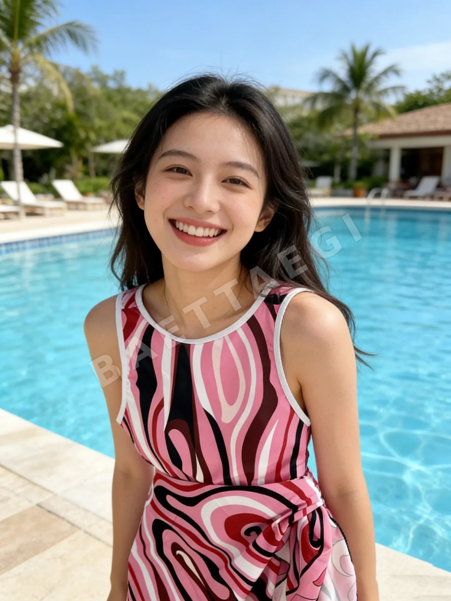 액티브웨어 여성 원피스 수영복 세트 상세 이미지 2