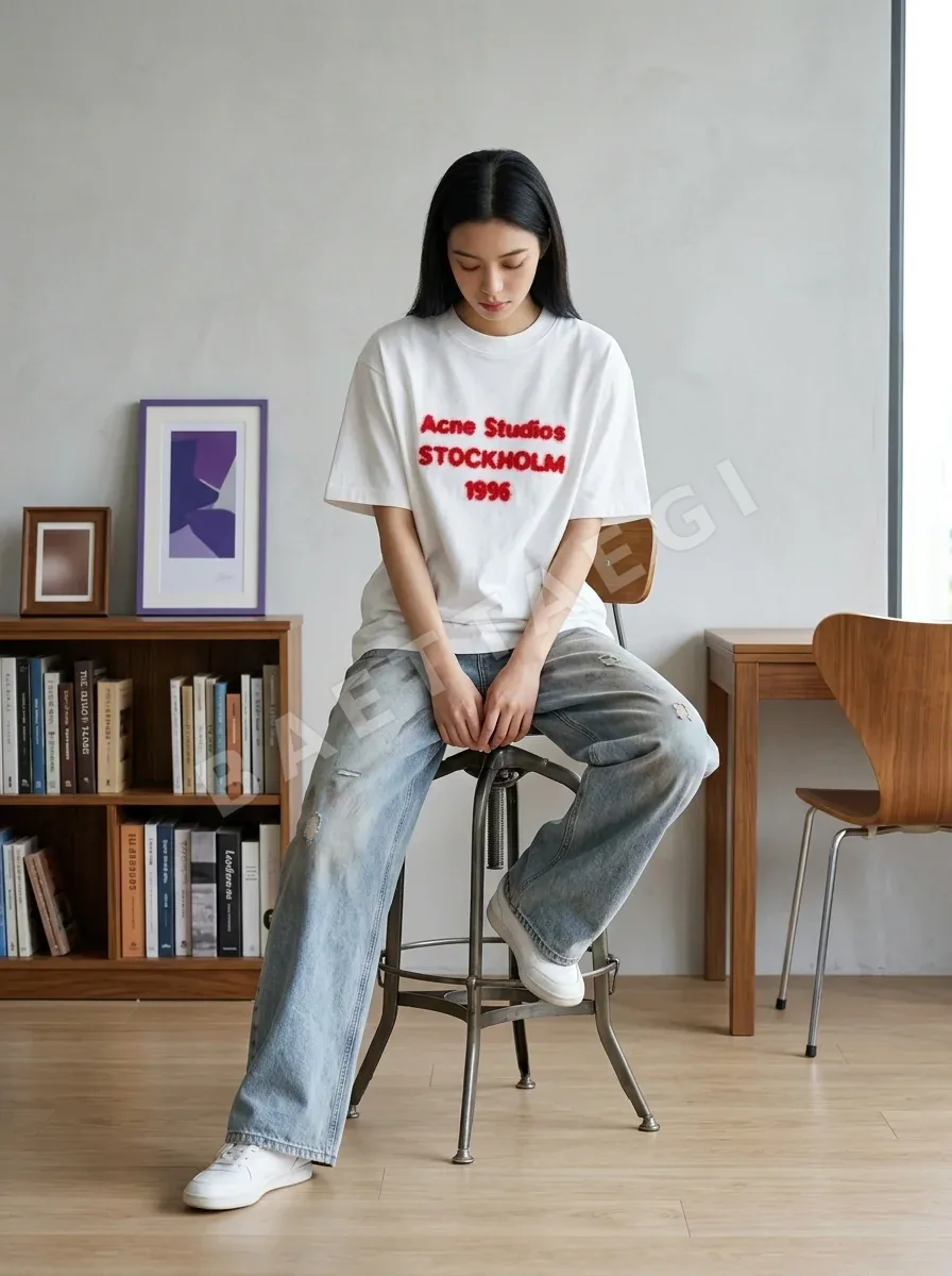아크네스튜디오 남성 코튼 반팔 티셔츠 상세 이미지 8