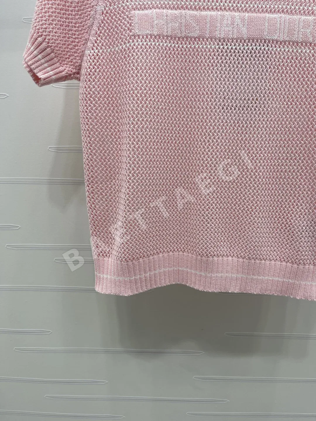 디올 시스루 크루넥 코튼 울 반팔 티셔츠 상세 이미지 5