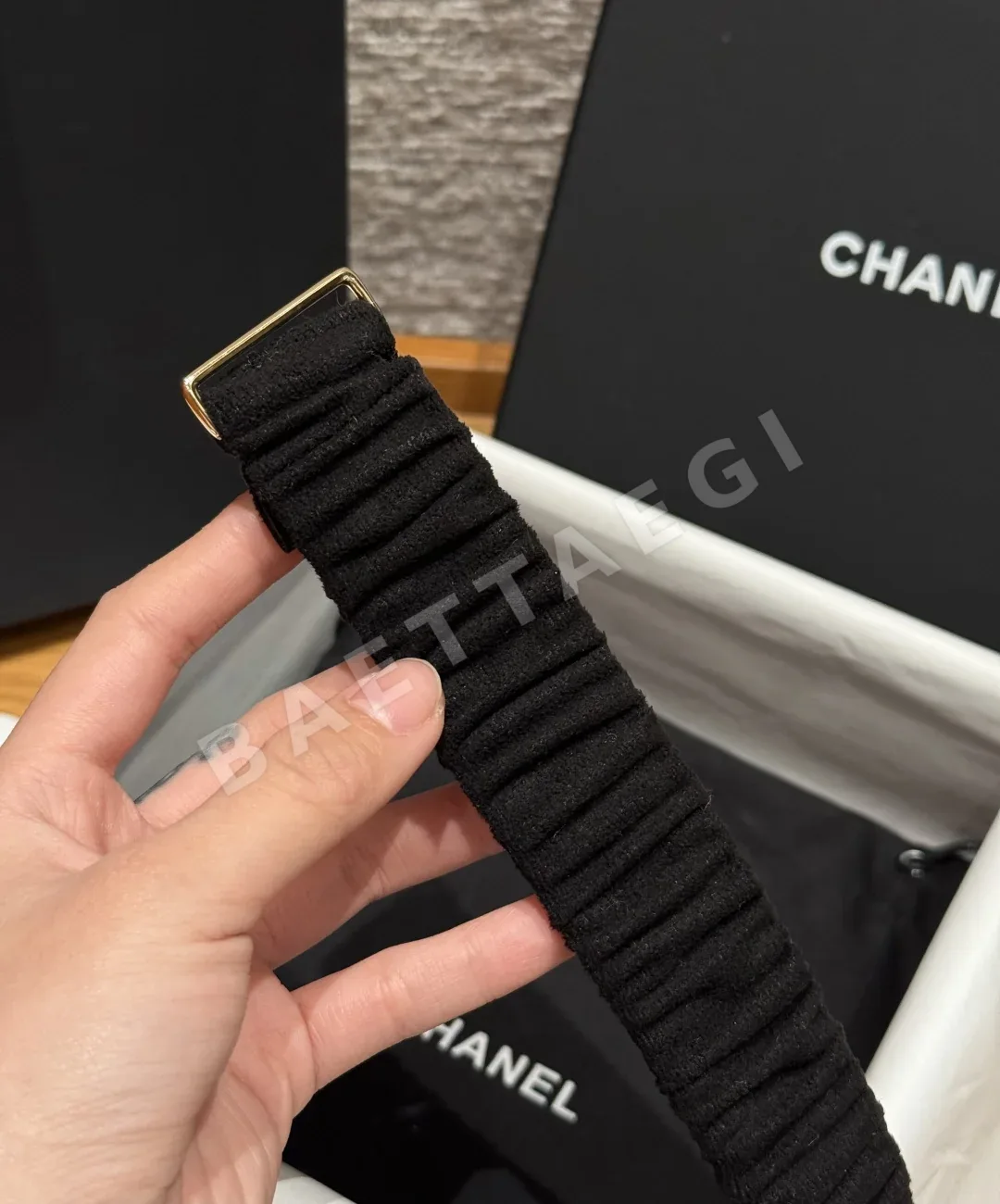 샤넬 플리츠 더블 C 로고 벨트 상세 이미지 7