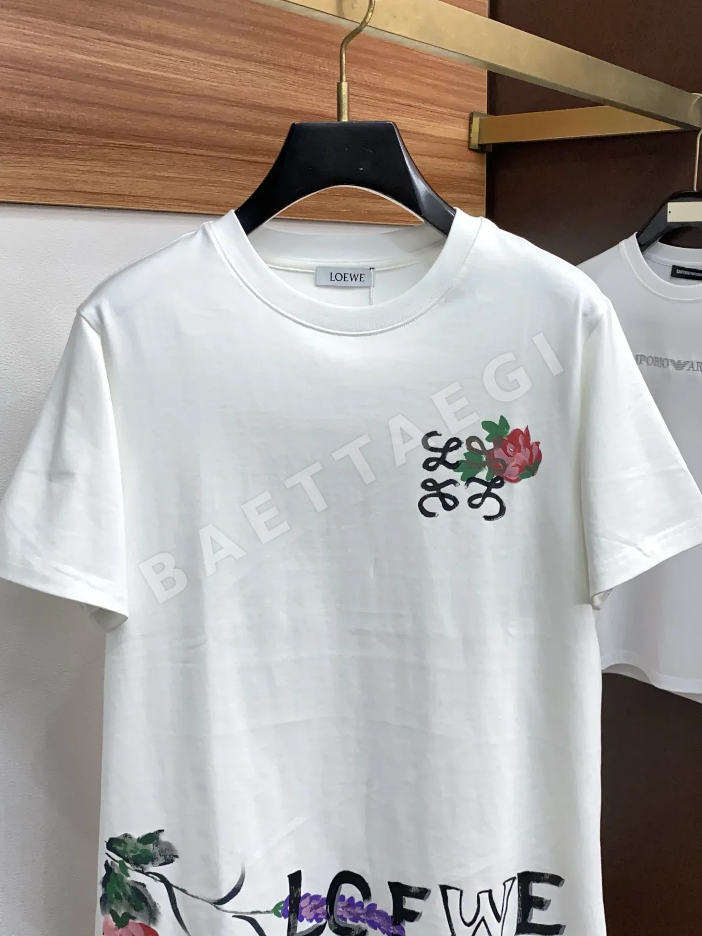 로에베 코튼 크루넥 남성 반팔 티셔츠 상세 이미지 2
