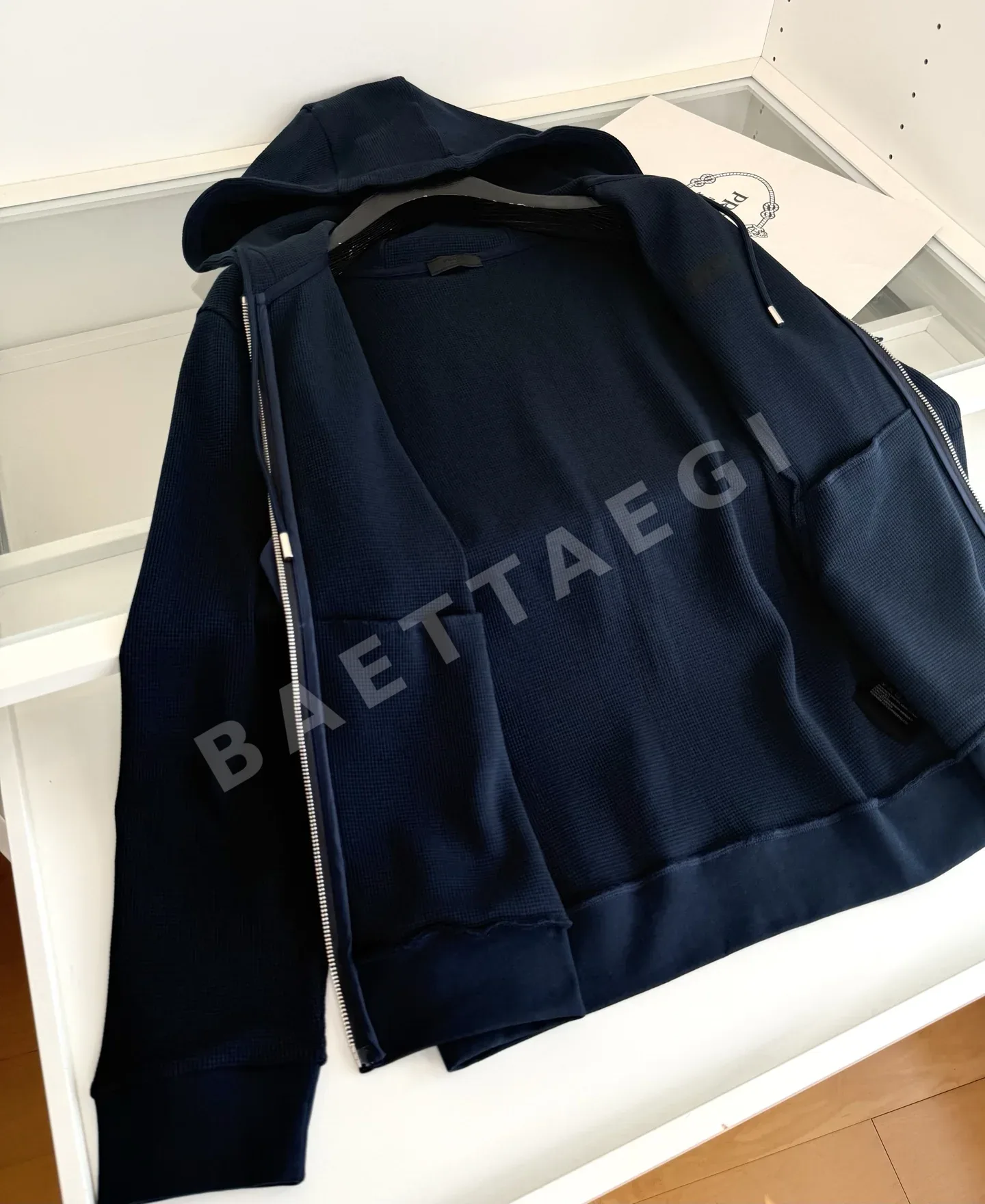 프라다 와플 나일론 기하학 패치워크 남성 후드 자켓 상세 이미지 8